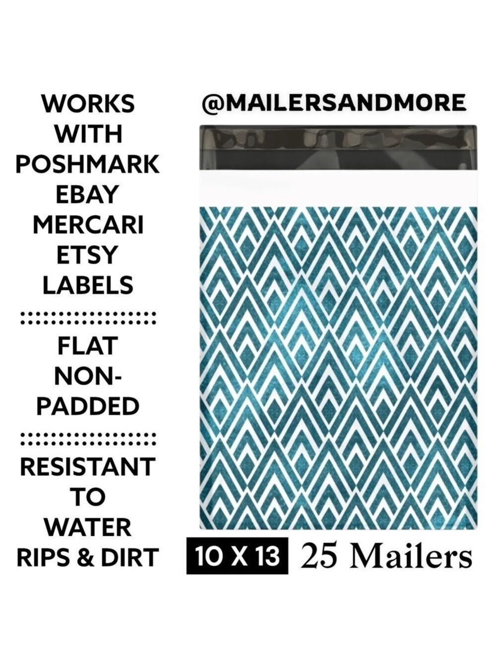 25 10X13 Poly Mailers, Geometric Chevron, Shipping Envelopes PRICE IS FIRM - Picture 3 of 8